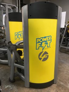 Power Fit Gym shrouds with company logo